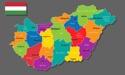 Vector map of Hungary