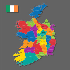 Vector map of Ireland