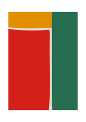 Modern abstract poster. Minimal geometric contemporary design with simple dynamic colorful shapes, trendy bauhaus style. Vector banner