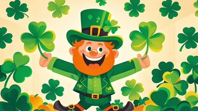 animation st patrik,s clover