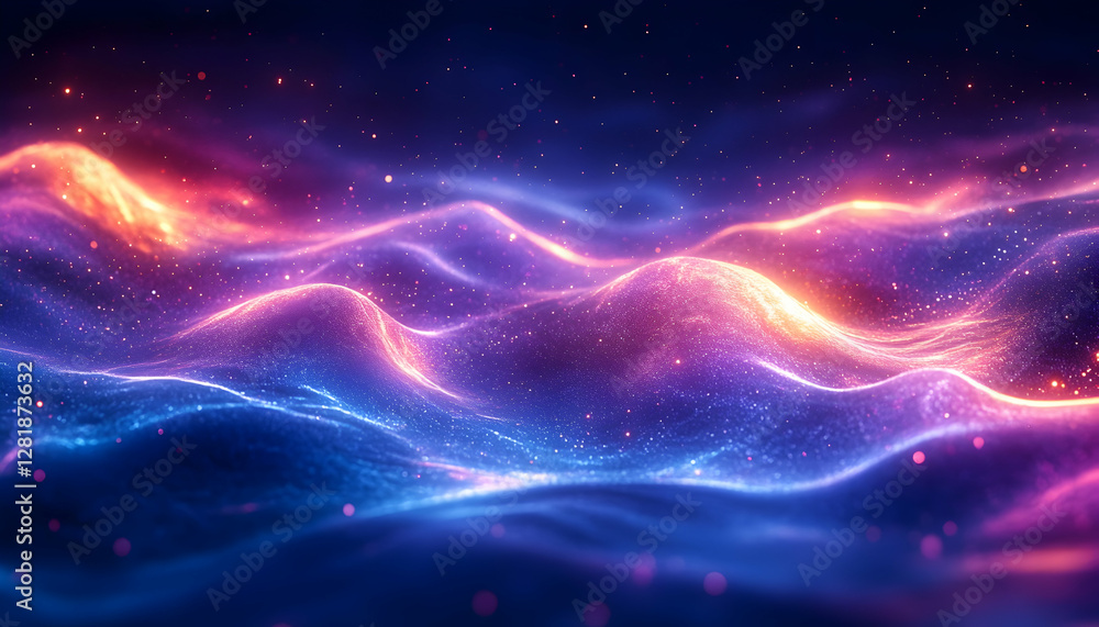 Poster abstract glowing wavy lines. dynamic colorful background for website or app