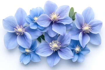 Elegant Columbine Flower Bouquet Photography Isolated on White &ndash; Delicate and Vibrant Floral Arrangement Perfect for Botanical Art, Nature Decor, and Garden-Inspired Aesthetics