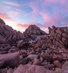 Obraz premium Sugar loaf rock at South west, Western Australia at sunset and colourful sky
