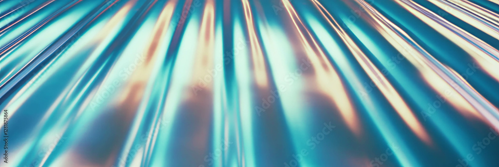 Aufkleber abstract metallic texture with intersecting ribbed patterns in vivid blue and gold