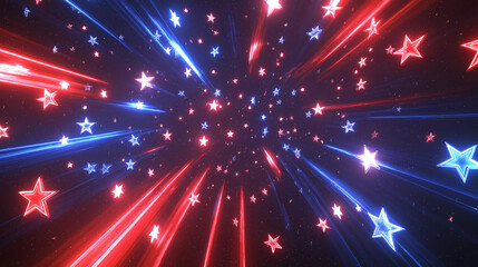 Patriotic Stars with Abstract Lines Graphic