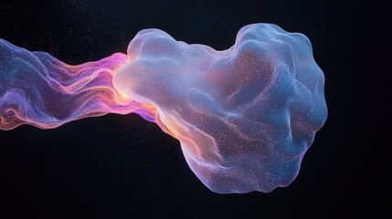 Abstract Colorful Smoke Wave with Swirling Texture and Light Effects