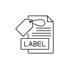File Folder Label Icon Outline for Document Organization and Office Archiving