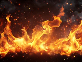 Fiery flames abstract background