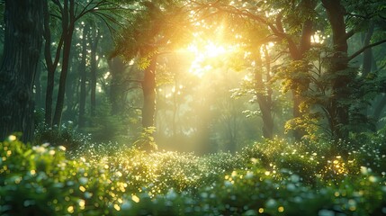Obraz premium Serene Afternoon in Nature Background