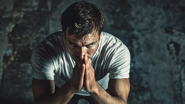 Man in Distress: A Powerful Portrait of Vulnerability and Hope