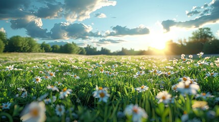 Fototapeta premium Serene Afternoon in Nature Background