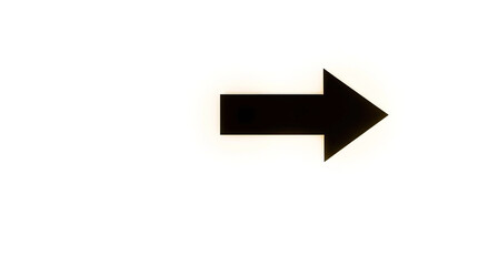 Black arrow pointing to the side. Arrow shape element isolated on white background, vector illustration