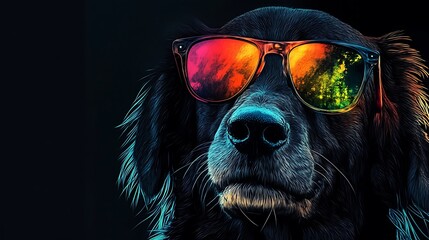 Cool Dog in Sunglasses: A Stylish Canine Portrait