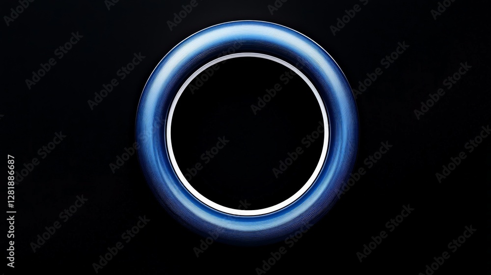 Poster abstract blue circular shape on a dark background with smooth texture