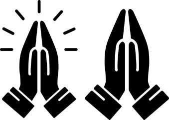 Pray icon set . Hands folded in prayer flat icon. hands folded in prayer icon. Designed for web and app design interfaces.