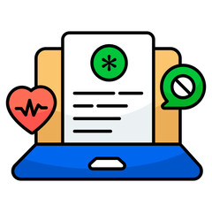 Trendy design icon of online prescription