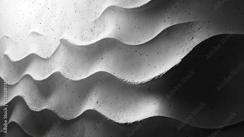 Poster textured light grey clay wall with subtle wavy patterns for interior design and architecture