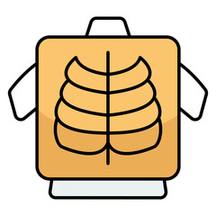 Unique design icon of ribs cage
