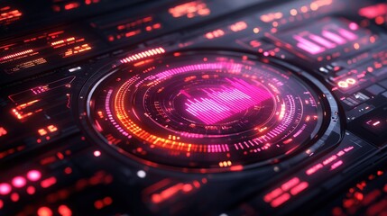 Futuristic data visualization interface displaying vibrant graphs and metrics in a digital environment