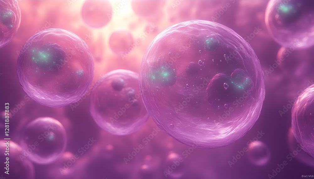 Aufkleber abstract representation of cells in a dynamic environment. possible use educational resource or scie