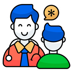 A unique design icon of doctor patient