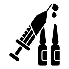 Premium download icon of injection with vials, vaccination vector