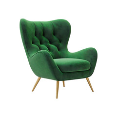 Modern luxury comfortable chair isolated on a transparent background.