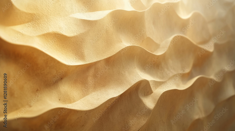 Poster smooth textured light clay wall surface with artistic waves for design background