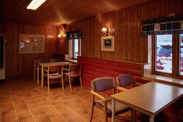 The inside of Brøstadbotn house at Brøstad, waiting room, Norway, winter