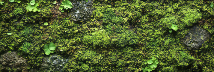 Fototapeta premium Lush mossy green texture with pale emerald and lime tones for natural background design