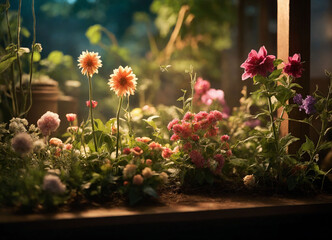 Naklejka premium a magical garden where fabulous plants grow