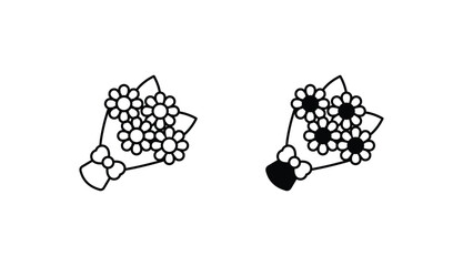 Flower Bouquet icon design with white background stock illustration