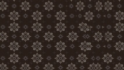 Seamless Dark Brown and Gray Floral Pattern Background Texture