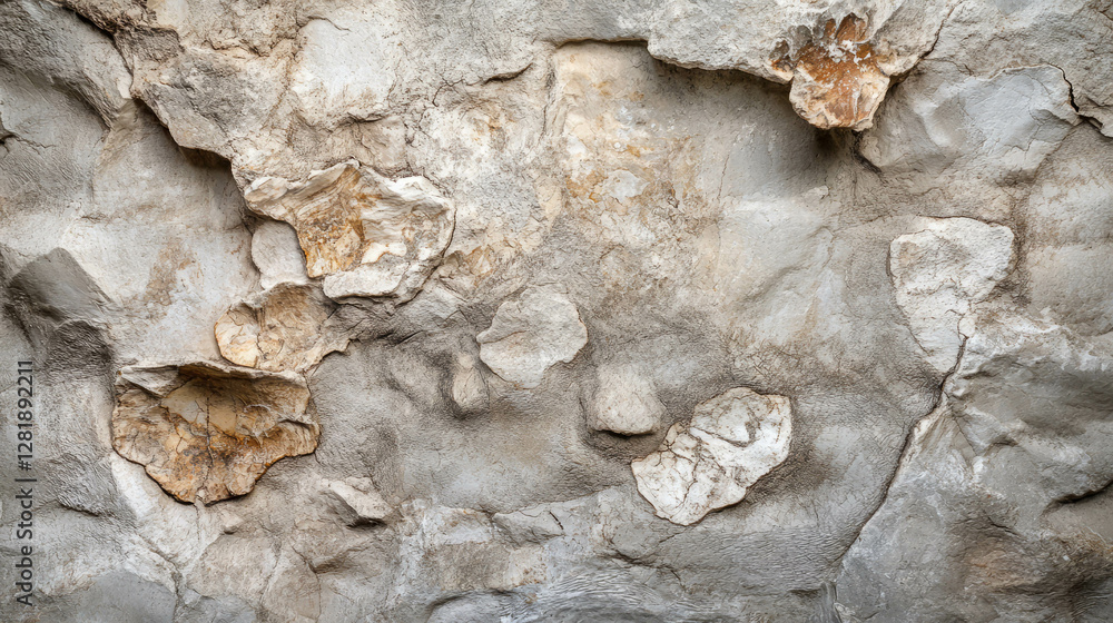 Poster limestone texture with fossil inclusions for nature and geology design