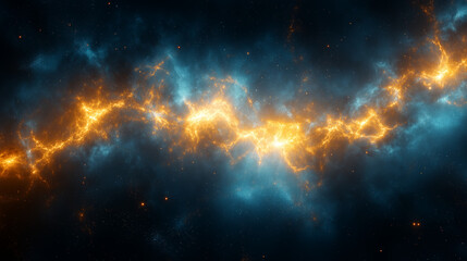 Naklejka premium Electrified Cosmic Veins in Deep Space – AI Generated