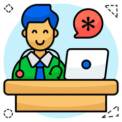 A unique design icon of doctor