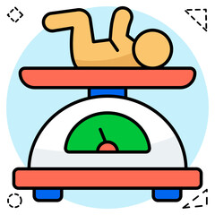 Conceptual flat design icon of baby weight