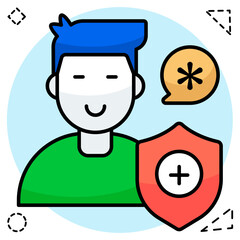 Trendy design icon of person security