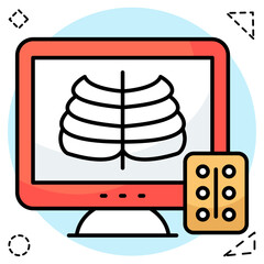 Unique design icon of ribs cage