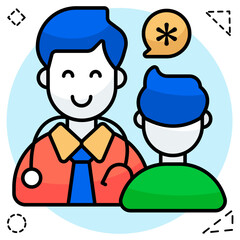 A unique design icon of doctor patient