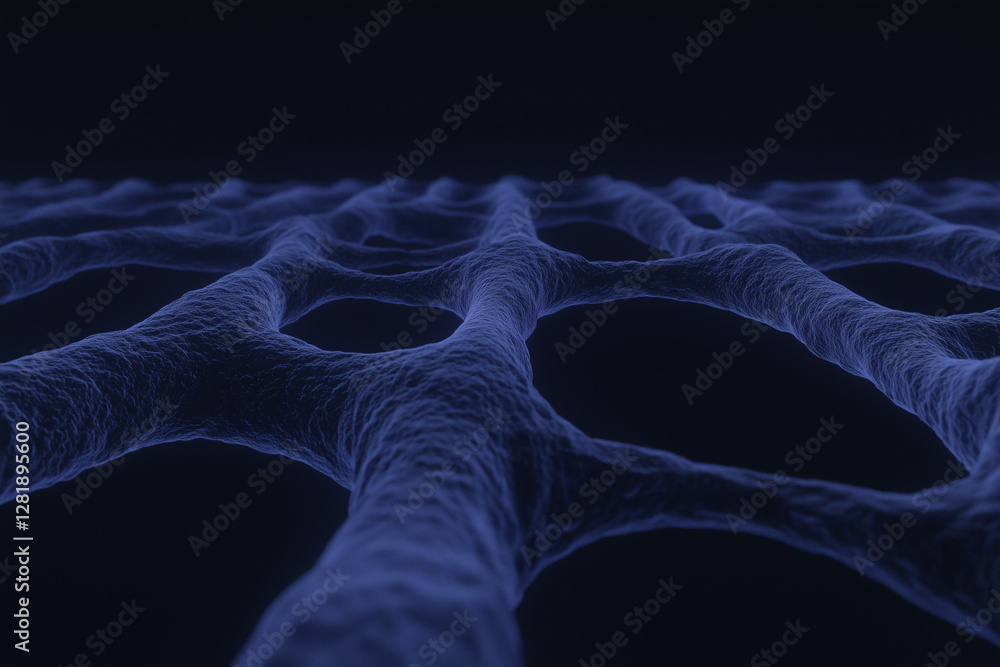 Aufkleber abstract microscopic structure: a close-up, abstract view of a microscopic, interconnected network w