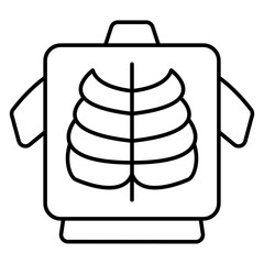 Unique design icon of ribs cage