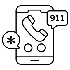 Perfect design icon of mobile 911 call