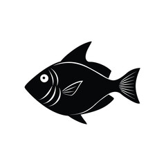 Triggerfish Silhouette Vector Art and Black Color Triggerfish Illustration