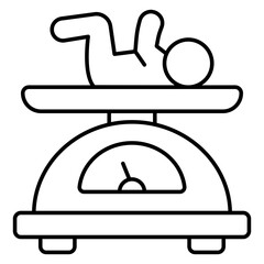 Conceptual flat design icon of baby weight