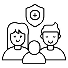 Editable design icon of family insurance