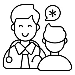 A unique design icon of doctor patient