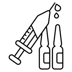 Premium download icon of injection with vials, vaccination vector