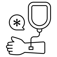 Flat design icon of blood donation