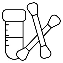 Editable flat design vector of swab test